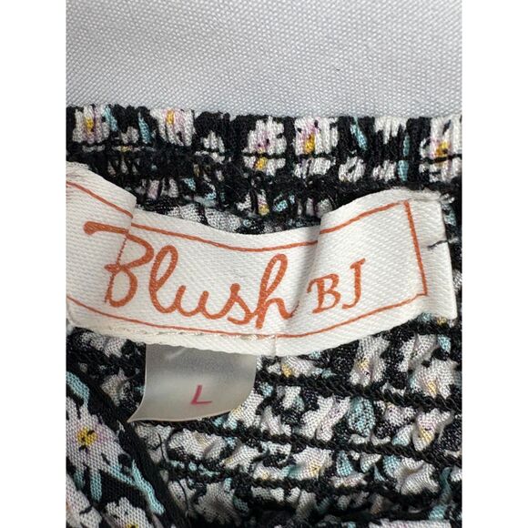 Blush BJ Floral Cottagecore Midi Dress Tie Straps L Prairie Peasant Milkmaid - Picture 7 of 10